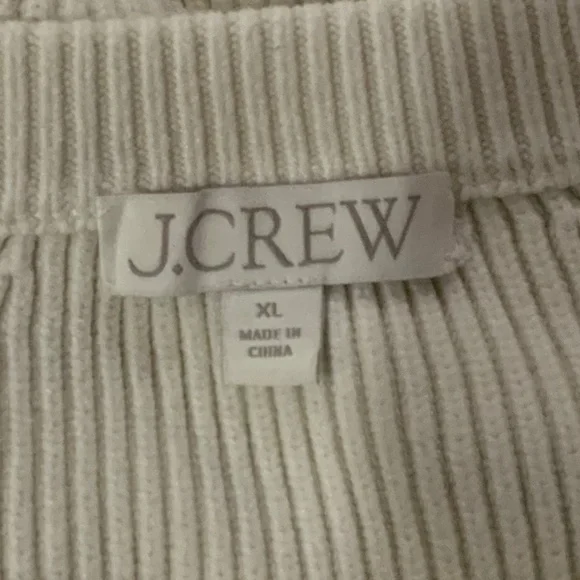 J. Crew White Crew Ribbed Knit Sweater Size XL - Picture 3 of 8